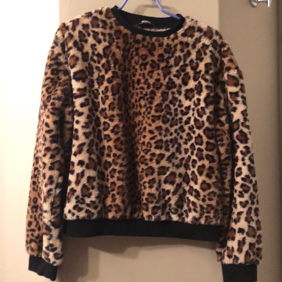 Zara Sweaters - Zara animal print fuzzy sweater
